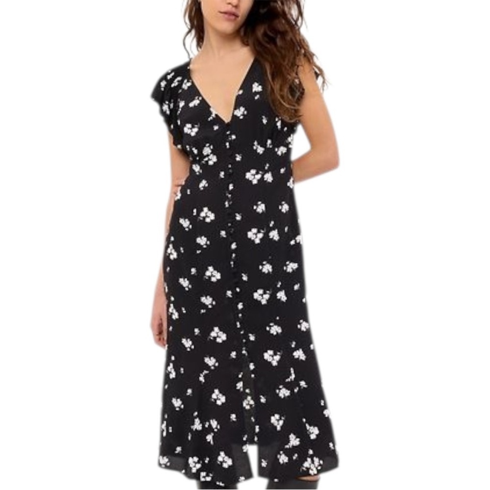 NEW - Gap Floral Black Dress